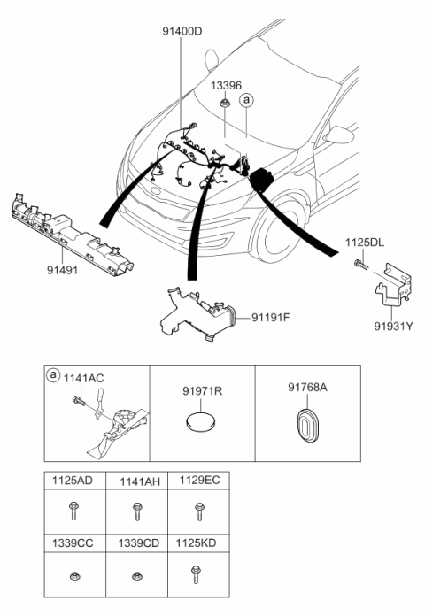 2013 Kia Optima Bracket-Wiring Mounting Diagram for 919313S010