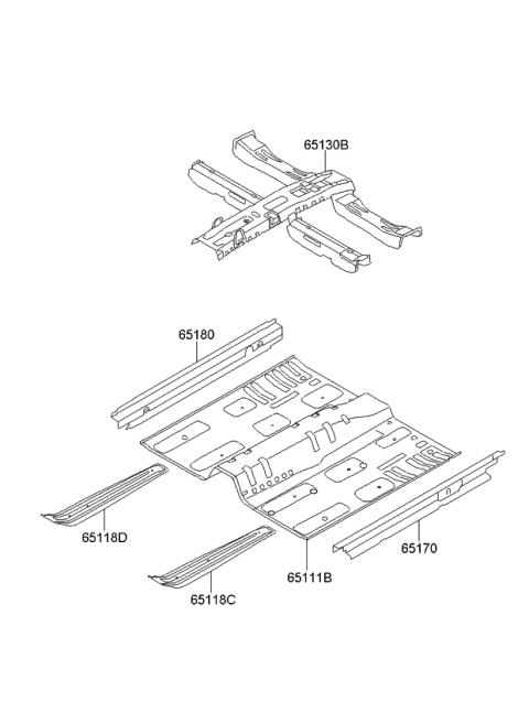 2013 Kia Optima Korean made Panel-Floor Diagram 1