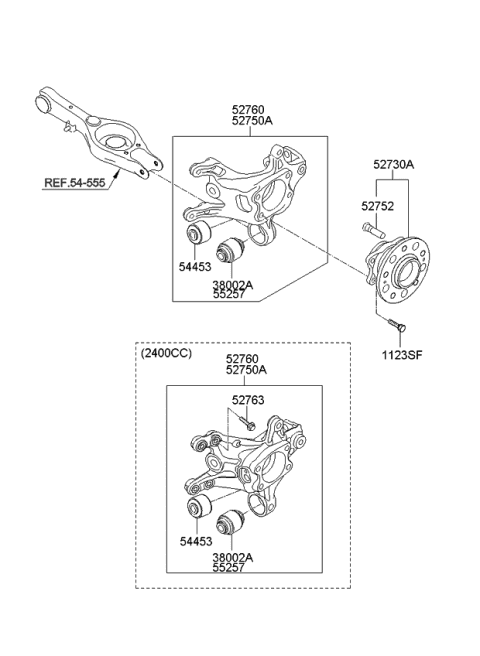 2012 Kia Optima Carrier Assembly-Rear Axle Diagram for 527203Q010