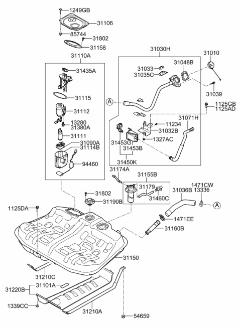 2013 Kia Optima Regulator-Fuel Pressure Diagram for 313803S900