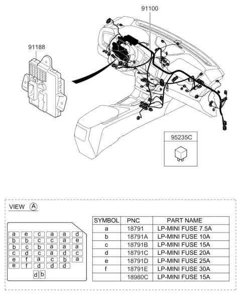 2012 Kia Optima Wiring Assembly-Main Diagram for 911422T730