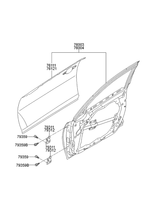 2011 Kia Optima Front Door Panel Diagram