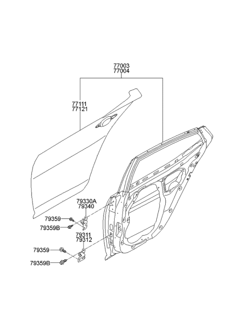 2011 Kia Optima Rear Door Panel Diagram