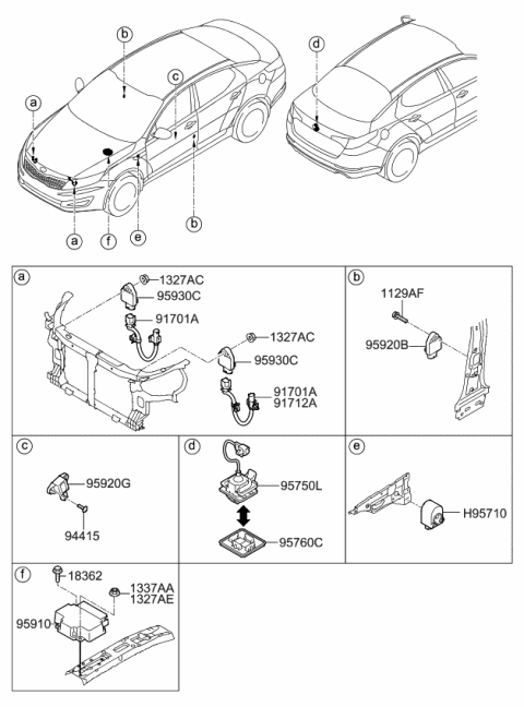 2012 Kia Optima Relay & Module Diagram 1