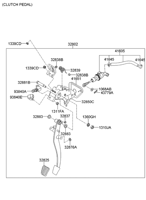 2013 Kia Optima Brake & Clutch Pedal Diagram 2