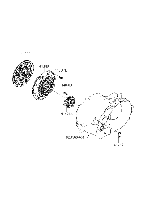 2011 Kia Optima Cover Assembly-Clutch Diagram for 4130024560