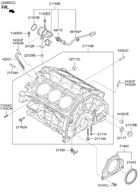 2019 Kia K900 Cylinder Block Diagram