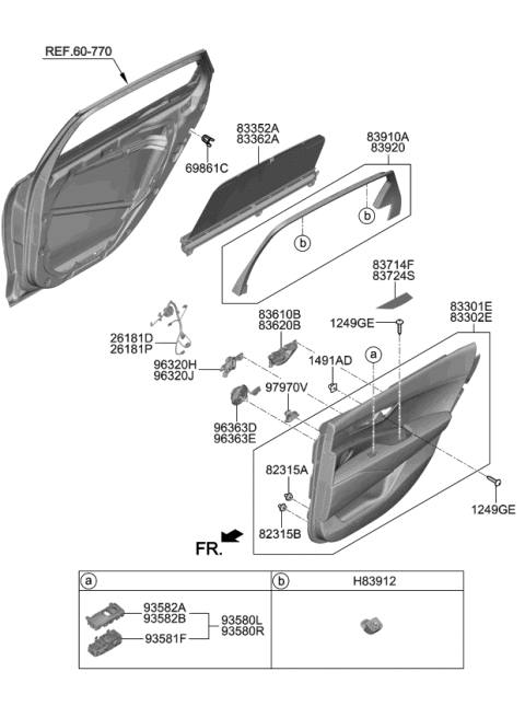 2020 Kia K900 Rear Door Trim Diagram