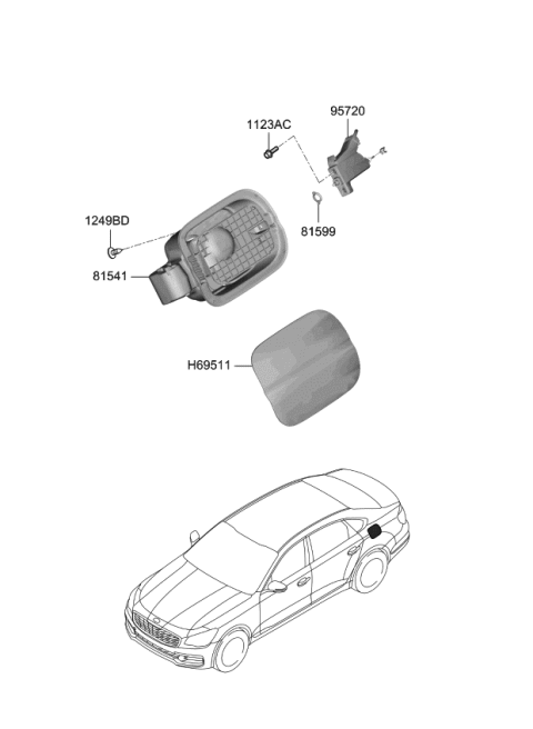 2019 Kia K900 Housing-Fuel Filler Diagram for 81595J6000