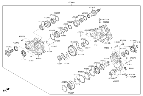 2020 Kia K900 Case-Rear Diagram for 473134J100