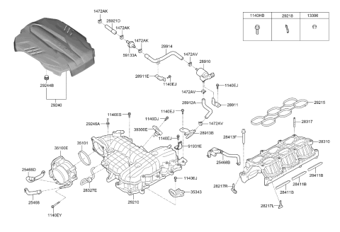 2020 Kia K900 Intake Manifold Diagram