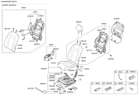 2019 Kia K900 Duct-Front Cushion Diagram for 88560D2500