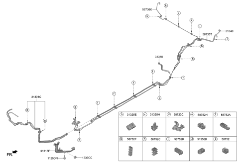 2019 Kia K900 Protector-Fuel Line Diagram for 31315B1100