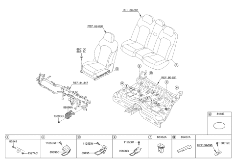 2019 Kia K900 Bolt-S/BELT Anchor M Diagram for 89811D2000