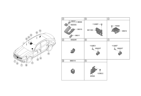 2019 Kia K900 Unit Assembly-Front RADA Diagram for 99110J6000