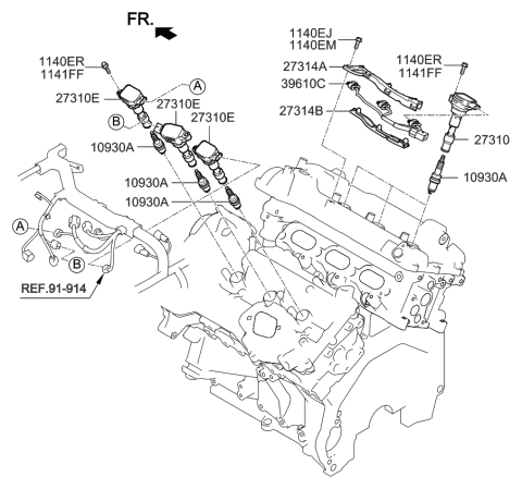 2020 Kia K900 Spark Plug & Cable Diagram