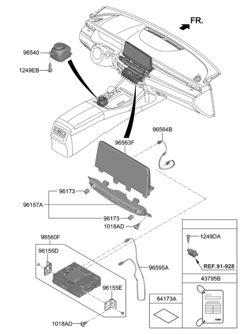 2019 Kia K900 Monitor Assembly-Front A Diagram for 96525J6010