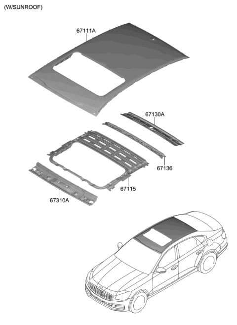 2020 Kia K900 Roof Panel Diagram 2