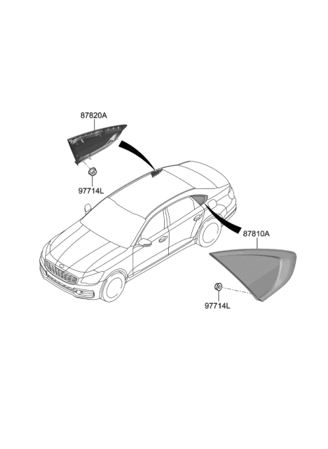 2020 Kia K900 Quarter Window Diagram