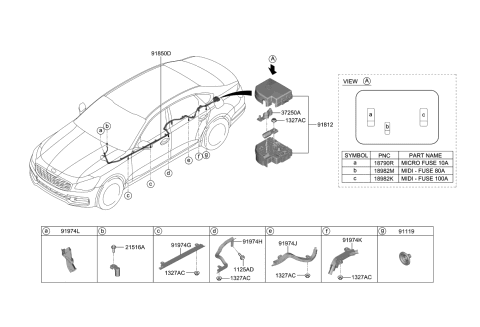 2020 Kia K900 Protector-Wiring Diagram for 91970B1290