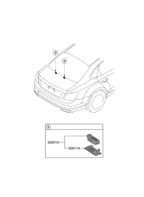 2020 Kia K900 License Plate & Interior Lamp Diagram