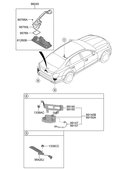 2019 Kia K900 Unit Assembly-Rear CORNE Diagram for 99150J6010