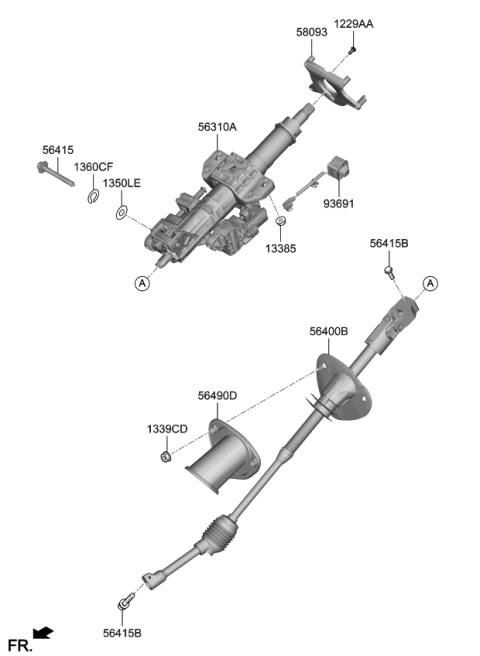 2019 Kia K900 Joint Assembly-STRG Diagram for 56400J6000