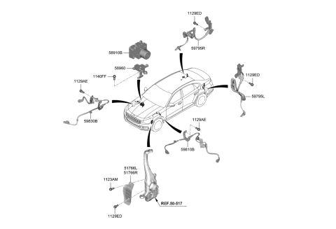 2019 Kia K900 Bracket-Hydraulic Mo Diagram for 58960J6000