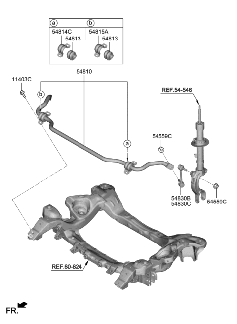 2019 Kia K900 Bar Assembly-Fr STABILIZ Diagram for 54810J6250