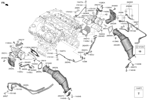 2020 Kia K900 Catalyst Case Assembly, Right Diagram for 285303LTS1