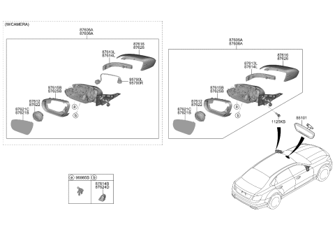 2019 Kia K900 Mirror-Outside Rear View Diagram