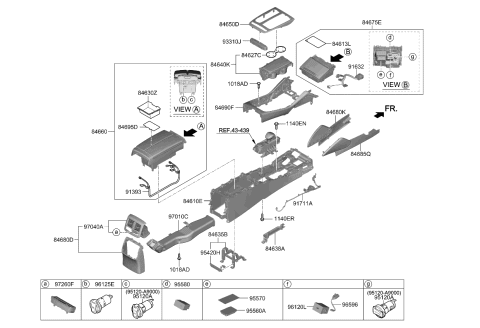 2020 Kia K900 Cup Holder Assembly Diagram for 84670J6600RB9