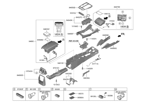 2020 Kia K900 COVER ASSY-CONSOLE E Diagram for 84680J6100RBQ