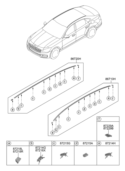 2020 Kia K900 Roof Garnish & Rear Spoiler Diagram