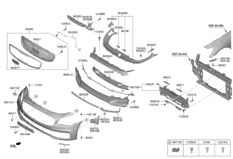 2019 Kia K900 Flap & Duct Assembly-Act Diagram for 86950J6000