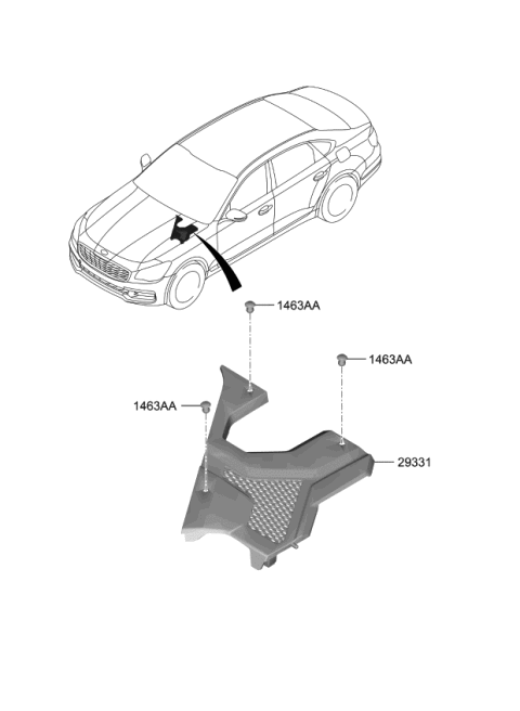 2019 Kia K900 Cover-PCU Diagram for 29331J6000