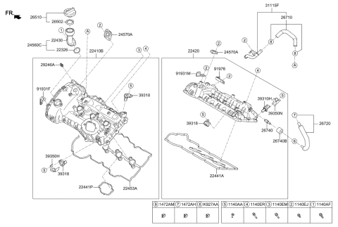 2019 Kia K900 Rocker Cover Diagram