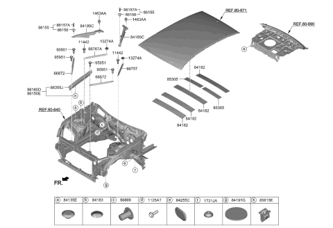 2020 Kia K900 Bar Assembly-COWL S/ABS Diagram for 66758D2000