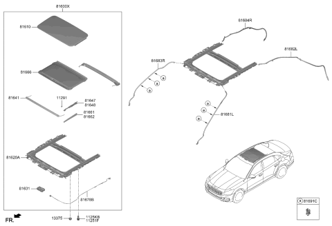 2019 Kia K900 Sunroof Diagram 1