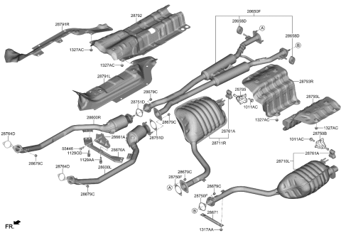 2019 Kia K900 Muffler & Exhaust Pipe Diagram