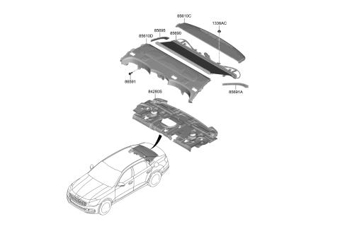 2019 Kia K900 Rear Package Tray Diagram