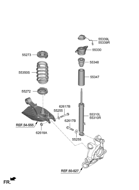 2019 Kia K900 Bracket-Shock Absorb Diagram for 55330D2050