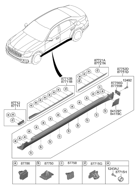 2020 Kia K900 DEFLECTOR-REAR,LH Diagram for 87765J6000