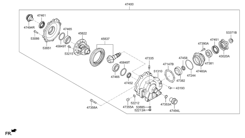 2020 Kia K900 Diff Assembly-FRT Diagram for 474004J030