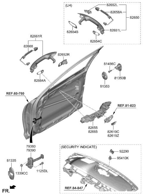 2019 Kia K900 Base Assembly-Fr Dr O/S Diagram for 82655J6000