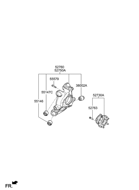 2020 Kia K900 Carrier Assembly-Rear Ax Diagram for 52710J6000