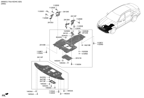 2020 Kia K900 Under Cover Diagram 3