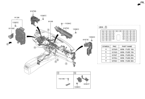 2019 Kia K900 Instrument Junction Box Assembly Diagram for 91950J6221
