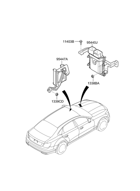 2020 Kia K900 T/M Control Unit Diagram for 954404J710