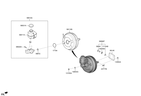 2019 Kia K900 Booster Assy-Brake Diagram for 59110J6600